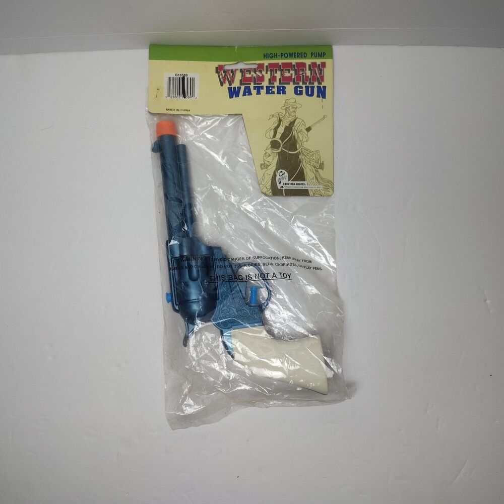 Western Retro Blue And White High Powered Pump Water Gun G16589 Original Package